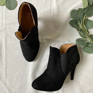 Black suede high heel ankle boots - 4 inch heel